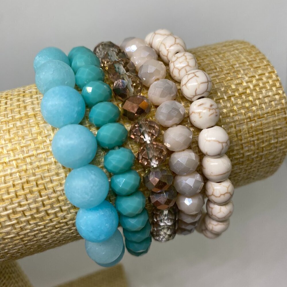 Bundle of stacking stretchy bracelets